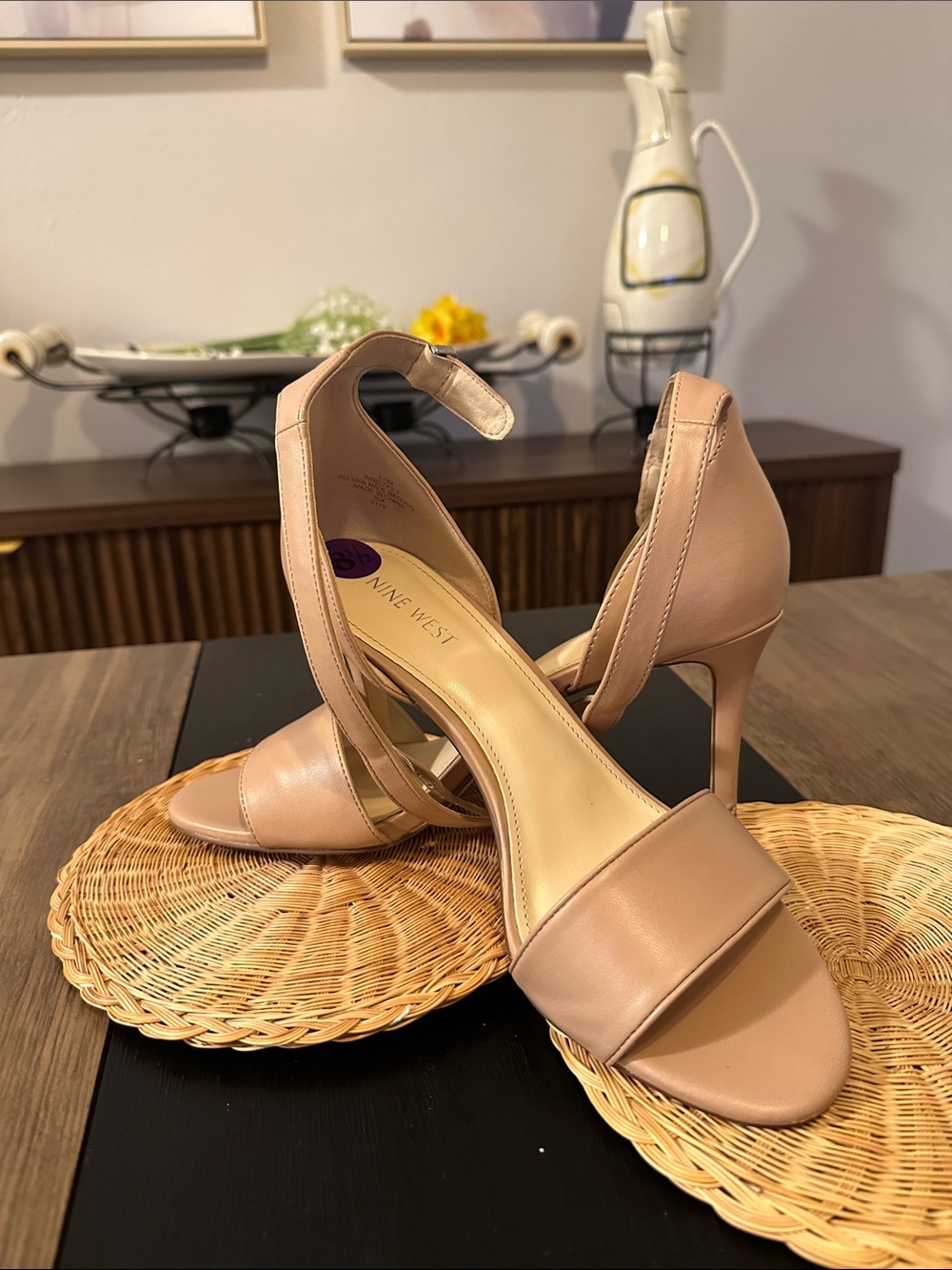 Nine West Women's Nude Ankle-Strap Dress Sandals
